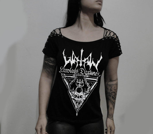 Watain shirt Lace Up Eyelet Off Shoulder - Finedaytodie