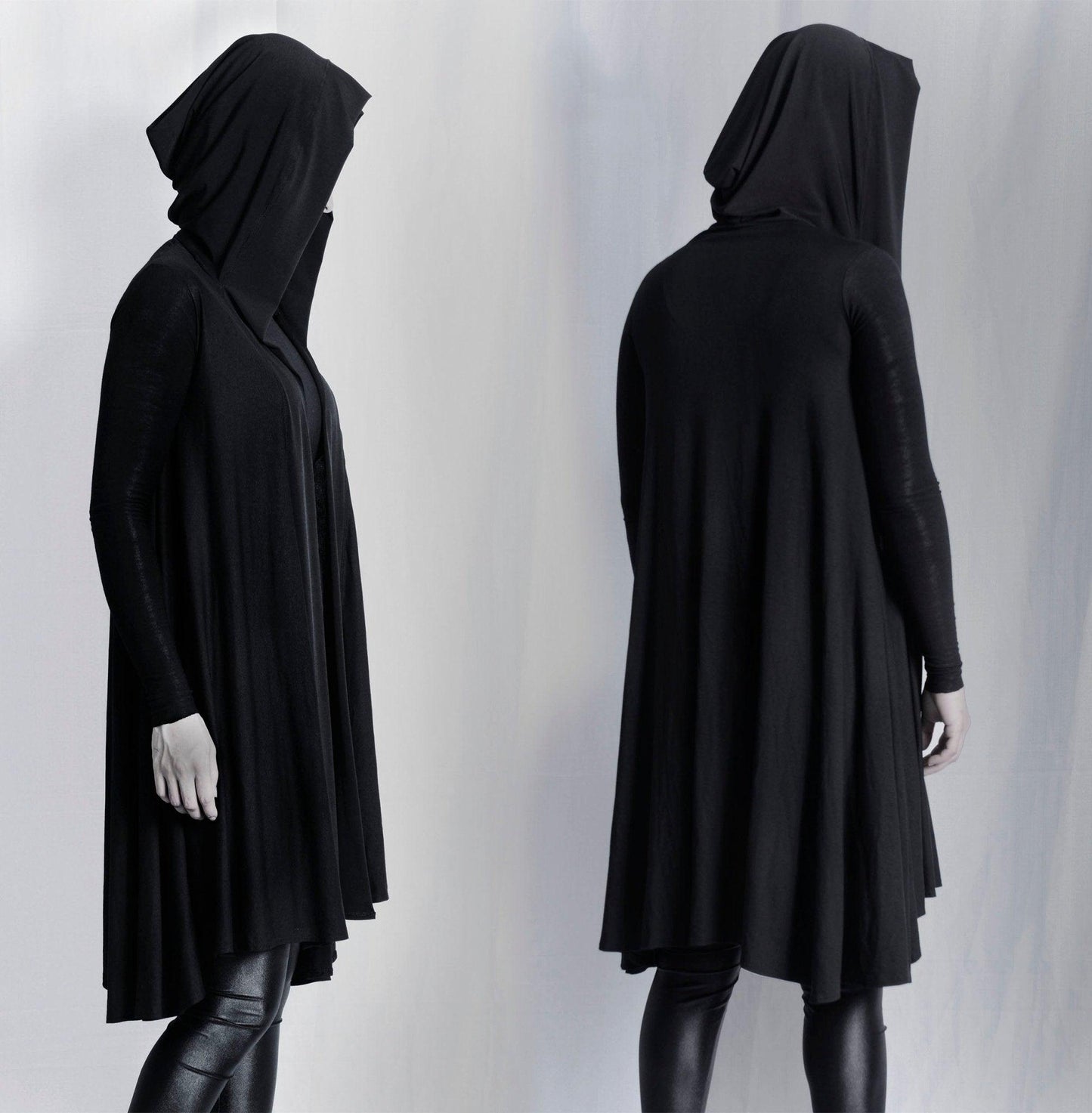 Handmade Dark Hoodie - Witch Hood - Longsleeve coat - Hooded robe - Finedaytodie