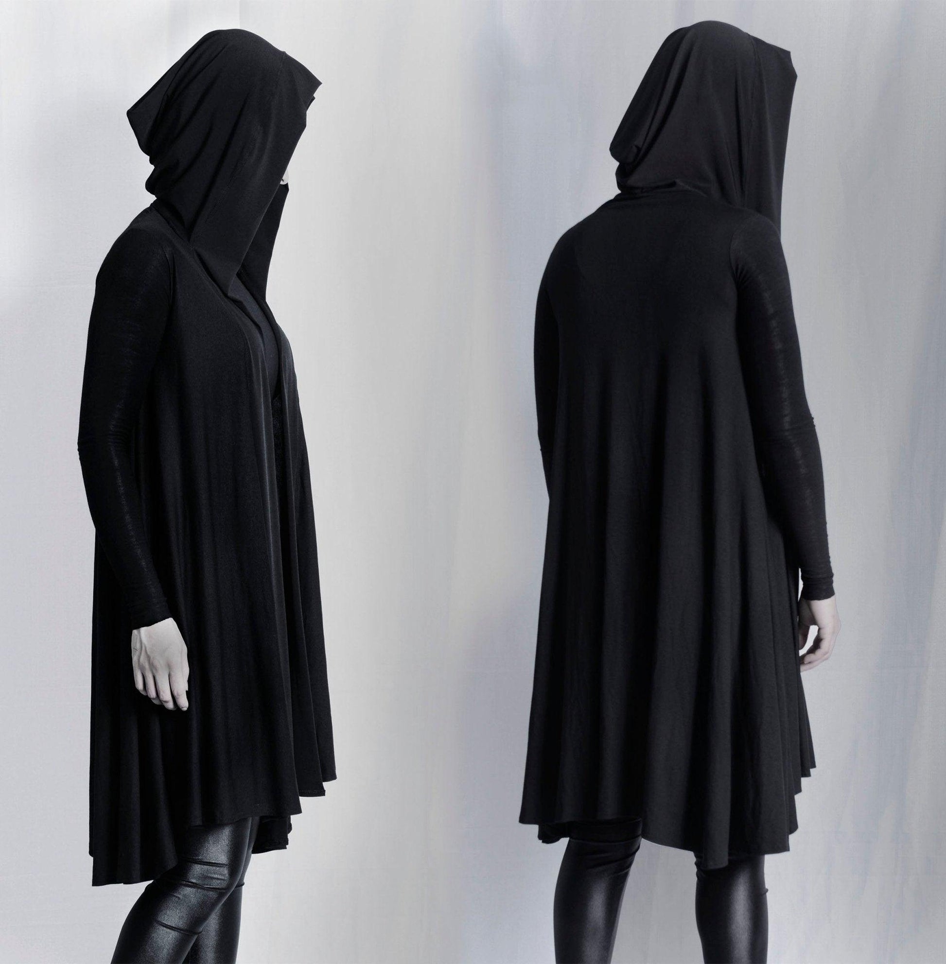 Handmade Dark Hoodie - Witch Hood - Longsleeve coat - Hooded robe - Finedaytodie