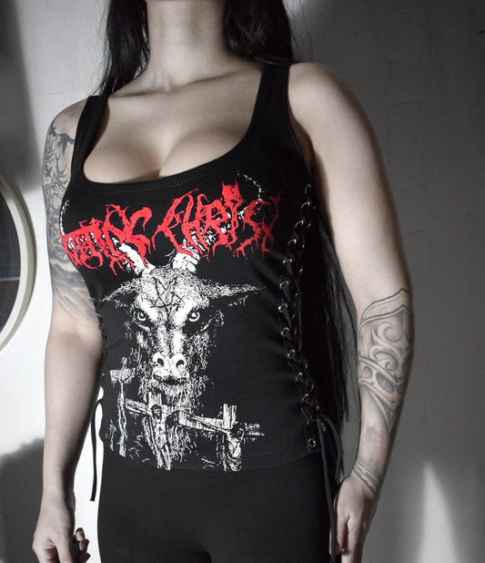 ROTTING CHRIST Lace-up Side Tank Top ⇹ Black metal ⇹ (Thy mighty contract) ⇹ Rotting christ Shirt - Finedaytodie