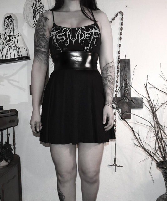 Handmade dress ⇹ Tsjuder ⇹ black metal dress ⇹ pvc dress - Finedaytodie