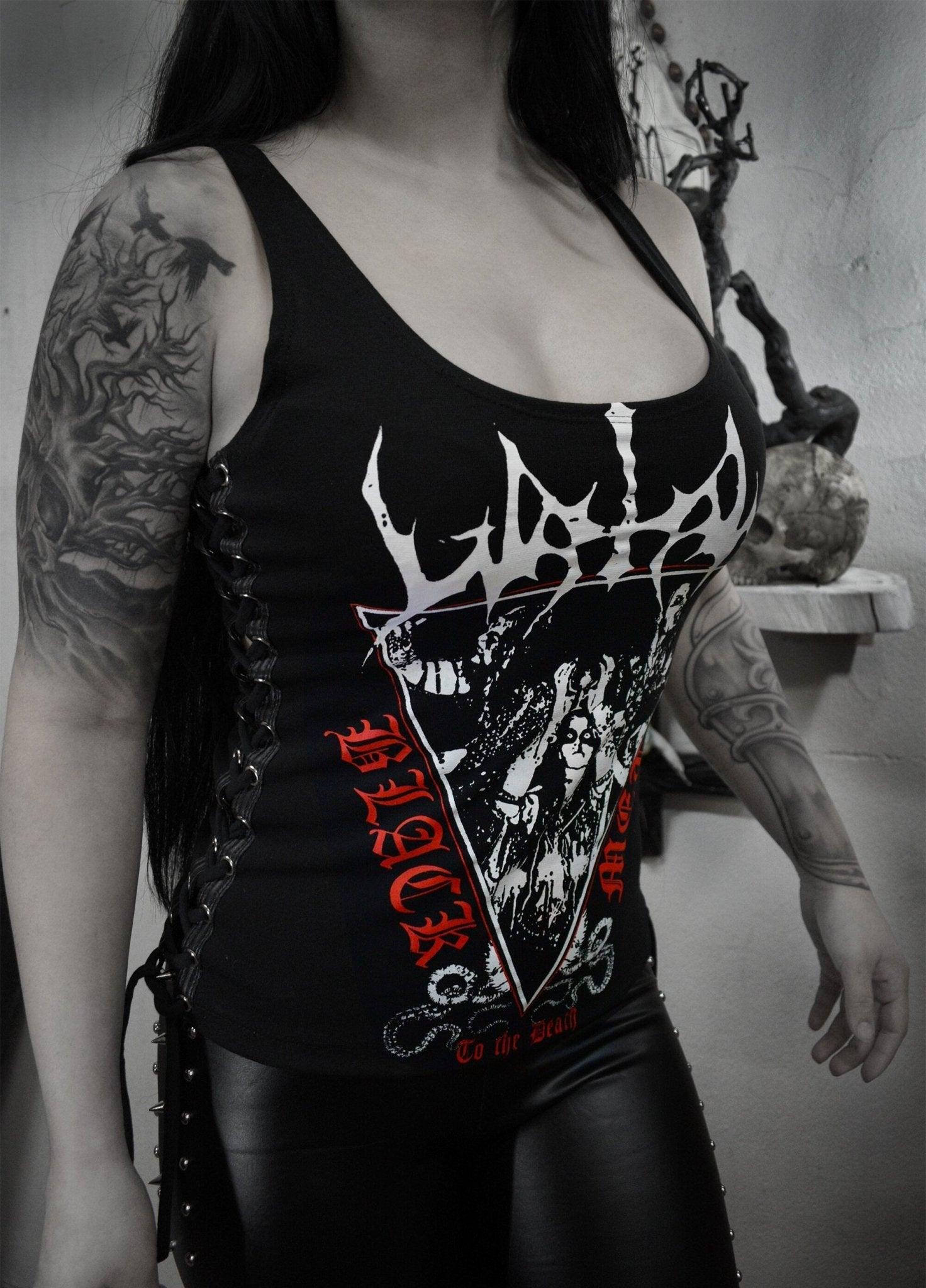 Watain Black metal To the death Top Shirt ⇹ Black Lace-up Sides Tank Top ⇹ Watain Black metal shirt - Finedaytodie