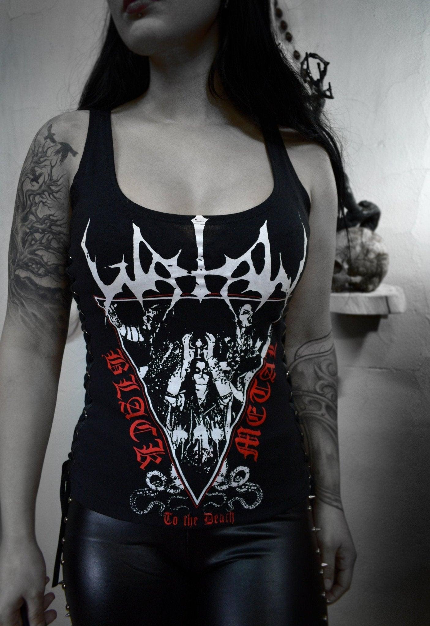 Watain Black metal To the death Top Shirt ⇹ Black Lace-up Sides Tank Top ⇹ Watain Black metal shirt - Finedaytodie