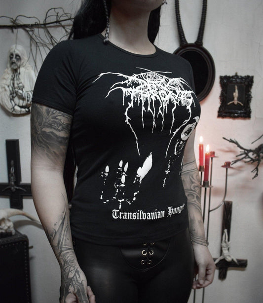 DARKTHRONE Transilvanian Hunger black metal t shirt ⇹ black metal ⇹ DARKTHRONE logo shirt - Finedaytodie