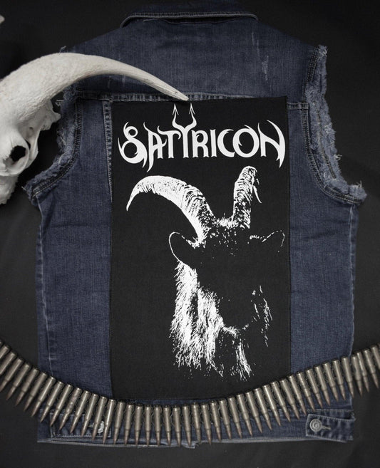 Satyricon Satyr big Back patch ⇹ black metal ⇹ Satyricon goat black metal patch ⇹ Satyricon Jacket vest patch - Finedaytodie