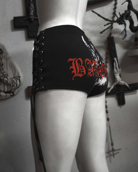 Bathory Goat lace up sides Shorts - Finedaytodie